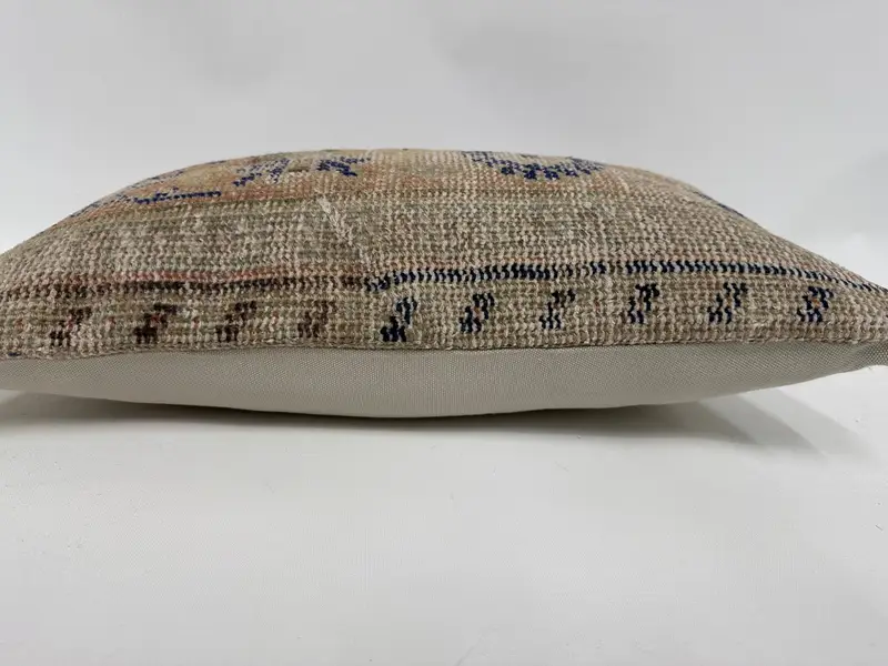 Cushion Case, Knitted Cushion Case, 12x20 Beige Pillow Sham, Home Decor Pillow, Kilim Cushion Sham, Designer Throw Pillow, Interior Designer Pillow - 5
