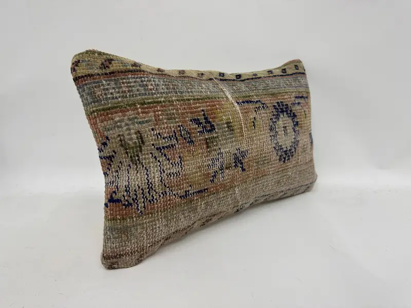 Cushion Case, Knitted Cushion Case, 12x20 Beige Pillow Sham, Home Decor Pillow, Kilim Cushion Sham, Designer Throw Pillow, Interior Designer Pillow - 3