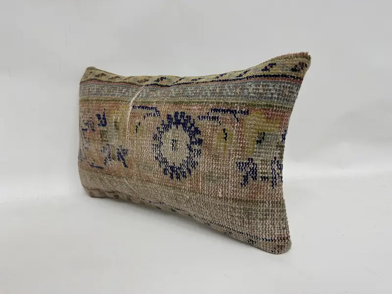 Cushion Case, Knitted Cushion Case, 12x20 Beige Pillow Sham, Home Decor Pillow, Kilim Cushion Sham, Designer Throw Pillow, Interior Designer Pillow - 4