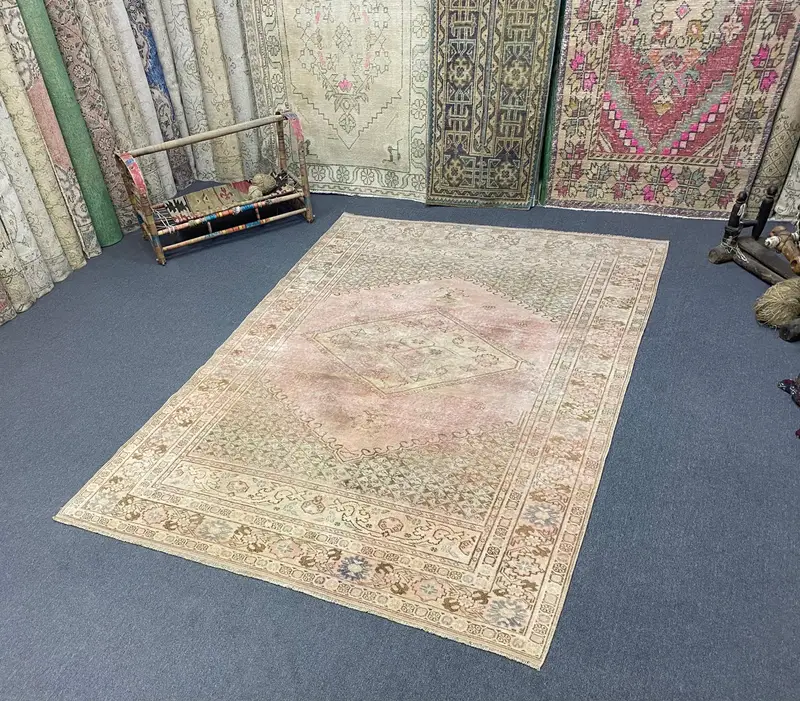 Alfombra floral rosa, 5,1x7,5 pies elegante decoración del hogar