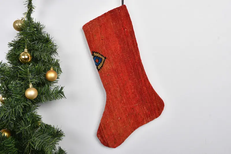 Patrón de adornos navideños, calcetín navideño de 7 pulgadas de ancho