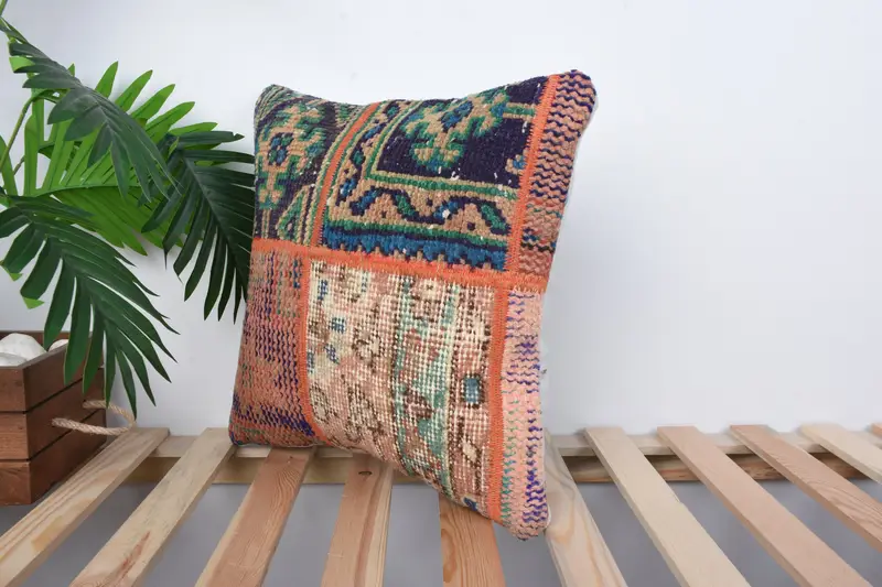 Interior Designer Pillow, Vintage Kilim Pillow Cushion Case, Nautical Throw Pillow Cover, 16x16 Blue Pillow Cover, Pillow, Kilim Pillow, Boho Pillow - 5