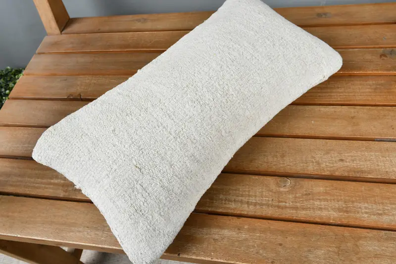 Pet Pillow Sham, Throw Kilim Pillow, Vintage Kilim Pillow, Boho Pillow Sham Cover, Rustic Cushion Case, Cushion Cover, 8x16 Beige Cushion Cover - 2