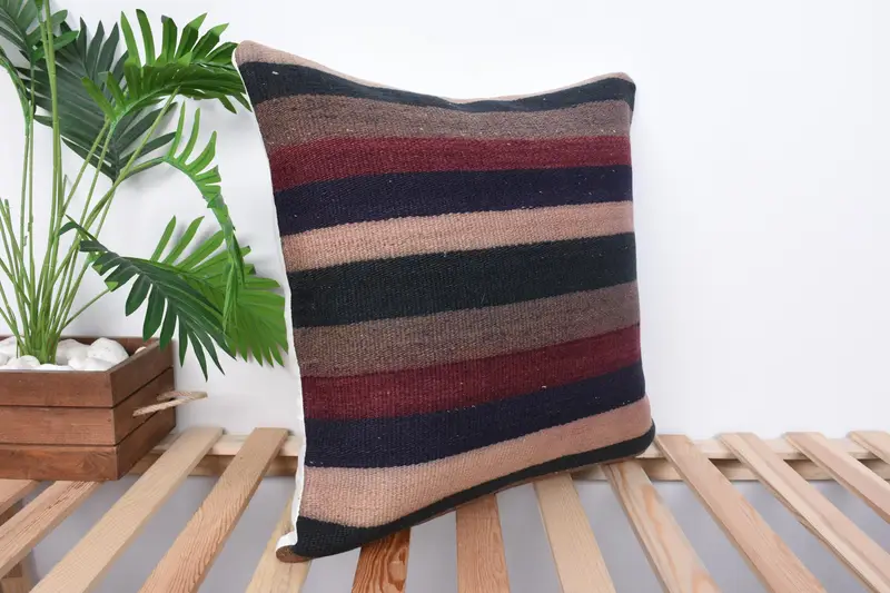 Yastık, antika yastık, Kilim Yastık Sham, 20x20 mavi yastık, Kilim yastık kapağı, özel yastık, etnik yastık kapağı yastık çantası - 4