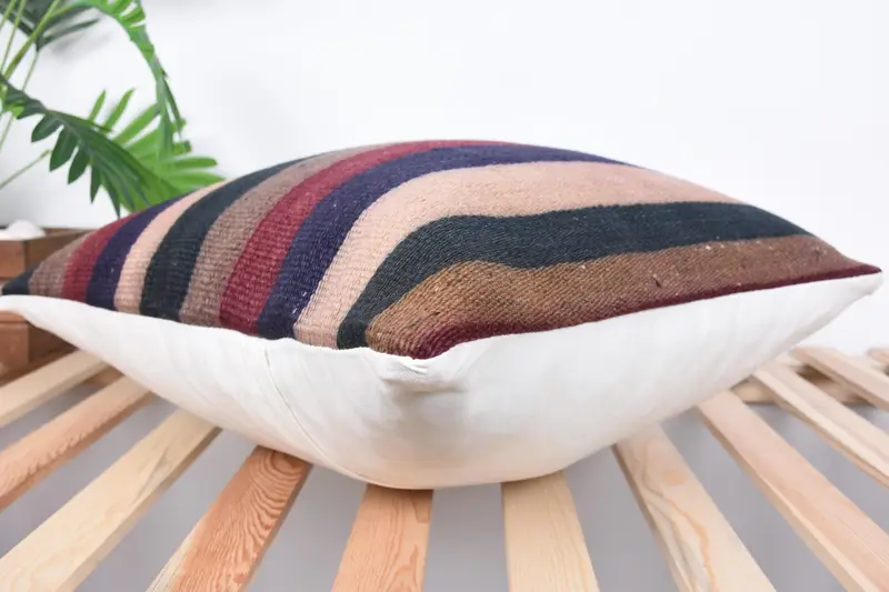 Yastık, antika yastık, Kilim Yastık Sham, 20x20 mavi yastık, Kilim yastık kapağı, özel yastık, etnik yastık kapağı yastık çantası - 6