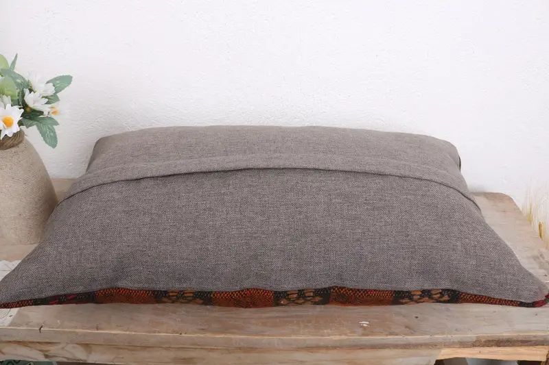 Gift Pillow, Pillow for Sofa, Boho Chic Pillow Cover, 12x20 Red Pillow Sham, Cushion, Ethnic Cushion Case, Boho Pillow, One Of A Kind Pillow Sham - 7