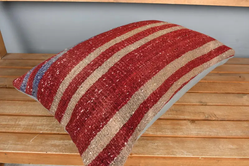 Pillow Case, 16x24 Red Pillow Case, Square Throw Pillow Case, Lounge Throw Pillow Sham, Gift Pillow, Boho Pillow, Kilim Pillow, Bed Cushion - 2