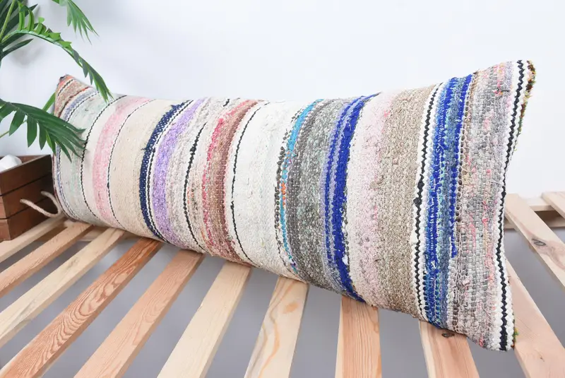 12x36 Beige Pillow Sham, Throw Kilim Pillow, Pillow Cover, Kilim Cushion Sham, Patio Pillow Cover, Garden Pillow, Interior Designer Pillow - 5
