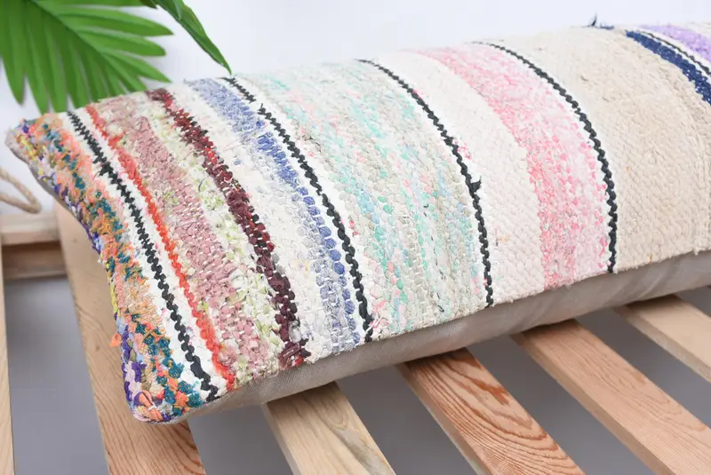 12x36 Beige Pillow Sham, Throw Kilim Pillow, Pillow Cover, Kilim Cushion Sham, Patio Pillow Cover, Garden Pillow, Interior Designer Pillow - 6