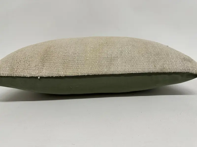 Gedämpftes Kissengehäuse, türkisches Kissen, 12 x 20 weißes Kissen, rustikales Kissen, Vintage -Kilim -Wurfkissen, türkisches Kilim -Kissen, Kissengehäuse - 5