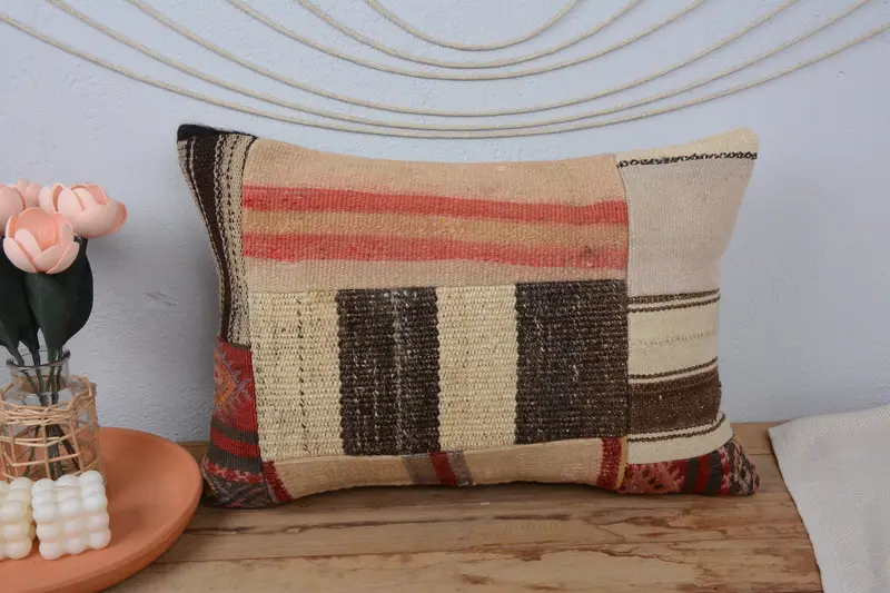 Pet Pillow Case, Kilim Cushion Sham, 16x24 Brown Pillow Cover, Pillow for Couch, Designer Throw Pillow Cover, Pillow, Pillow for Sofa - 2