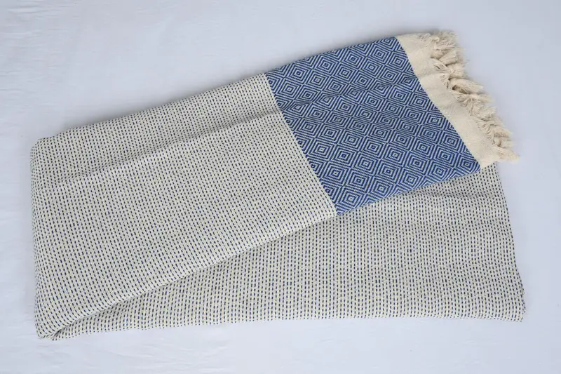 Turkish Blanket, Bachelorette Gifts, Custom Wedding Gifts, Turkish Blanket Queen, Throw Blankets, 104x80 Cotton Diamond Towel, Turkish Towel Blanket - 6
