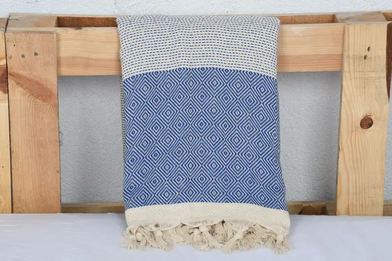 Turkish Blanket, Bachelorette Gifts, Custom Wedding Gifts, Turkish Blanket Queen, Throw Blankets, 104x80 Cotton Diamond Towel, Turkish Towel Blanket - 4
