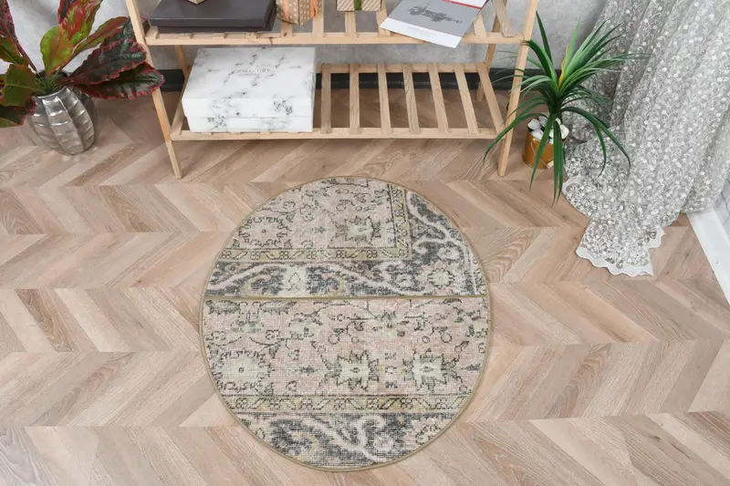 Alfombra Ombré rosa de 2,5x2,9 pies, acento moderno y elegante