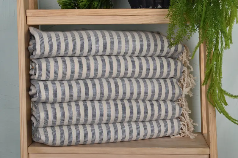 Personalized Kitchen Towel, 40x24 Cotton Striped Towel, Best Friend Gift, Home Gift, Monogram Kitchen Towel, Monogram Towels, Personalized Gift - 1