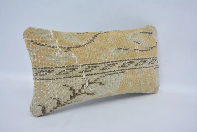 Kilim Pillow, Hippie Throw Cushion Case, Southwestern Cushion, Cushion Case, Gift Pillow, Vintage Pillow, 8x16 Beige Pillow Sham - 3