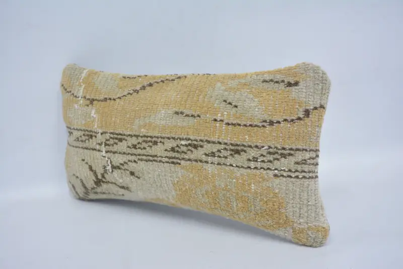 Kilim Pillow, Hippie Throw Cushion Case, Southwestern Cushion, Cushion Case, Gift Pillow, Vintage Pillow, 8x16 Beige Pillow Sham - 4