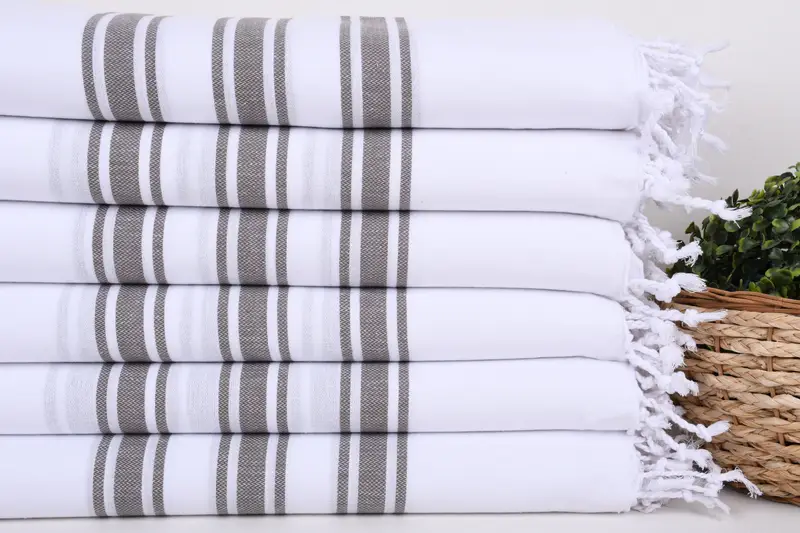 Yoga Towel, Family Gift, 70x40 Cotton Striped Towel, Travel towel, Gift For Him, Luxury towel, Thin and lightweight Turkish peshtemal, Holiday Towel - 2