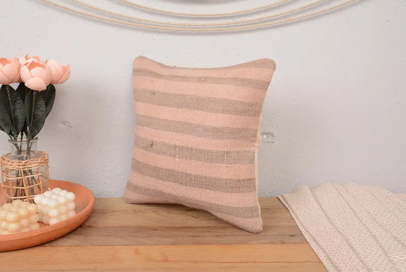 14x14 Pink Cushion Cover, Pillow Sham, Tapestry Cushion Cover, Gift Pillow, Pillow for Couch, Turkish Rugs Cushion Cover, Pillow for Sofa - 4