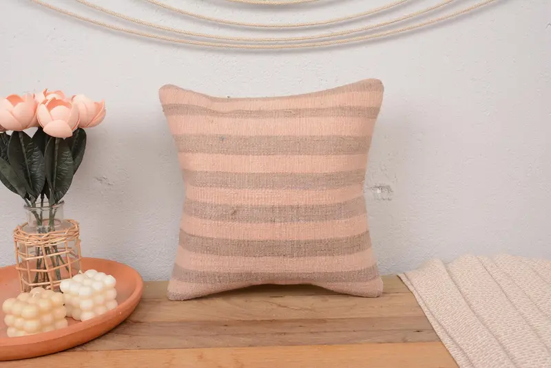 14x14 Pink Cushion Cover, Pillow Sham, Tapestry Cushion Cover, Gift Pillow, Pillow for Couch, Turkish Rugs Cushion Cover, Pillow for Sofa - 2