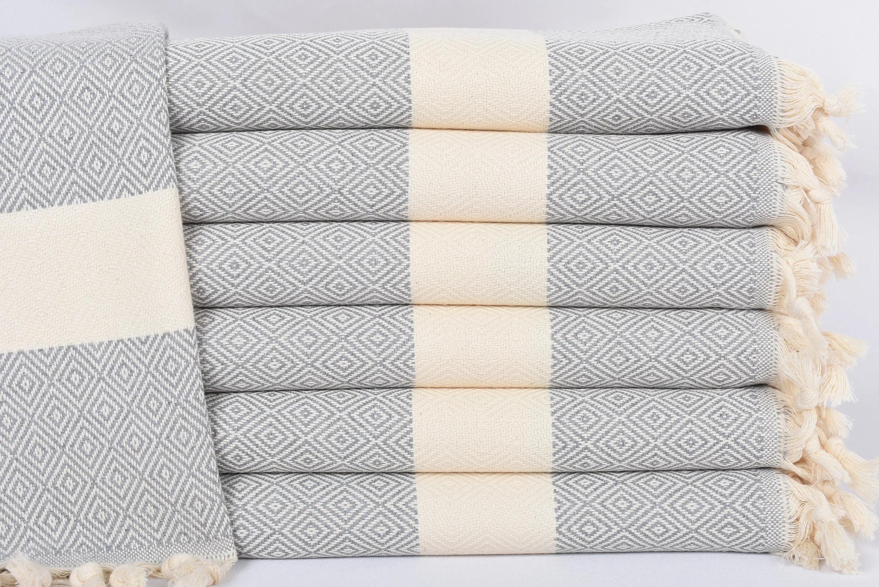 Monogram Hand Towel Gray Diamond, Kitchen & Tea Towel, 36x20 Inches - 1