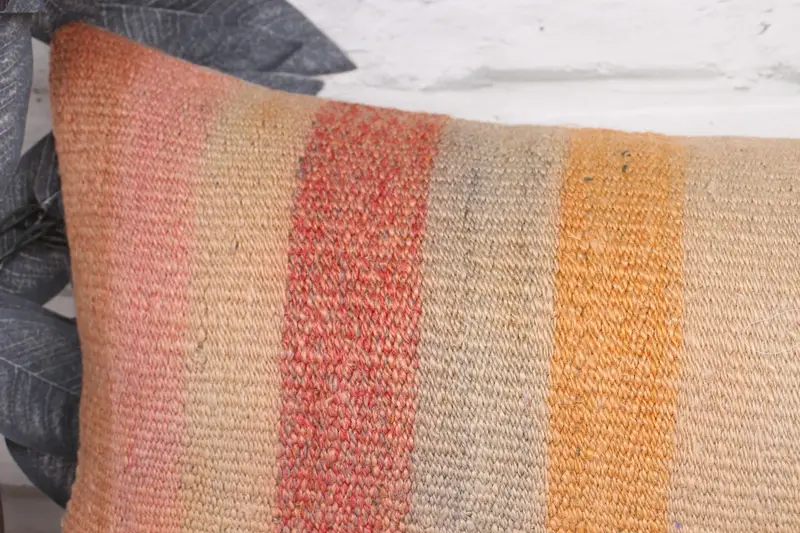 Pillow for Couch, Pillow Sham, Vintage Kilim Throw Pillow, Sofa Cushion Case, Office Chair Pillow Case, Handmade Kilim Cushion, 12x36 Beige Cushion - 2