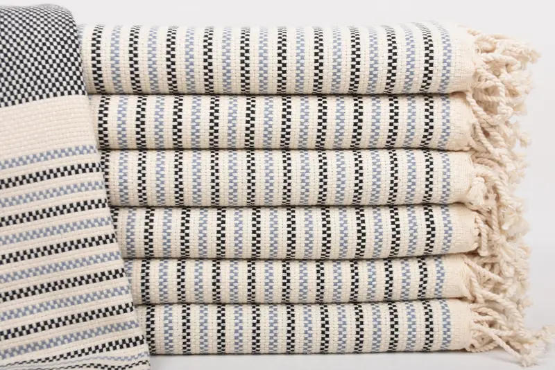 Personalized Turkish Beach Towel, Geometric Black-Gray, 40x71 Inches