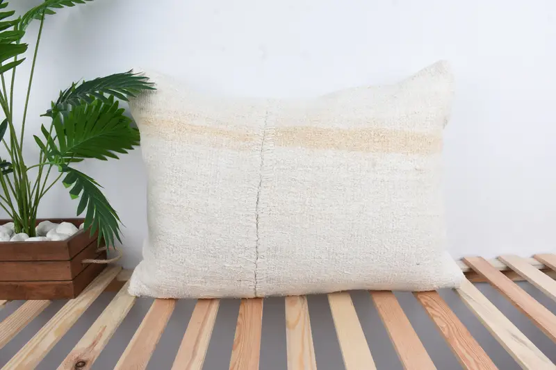 Turkish Pillow, 20x28 White Cushion Case, Pillow for Sofa, Square Throw Cushion Cover, Nautical Throw Cushion Cover, Cushion Case, Gift Pillow - 1
