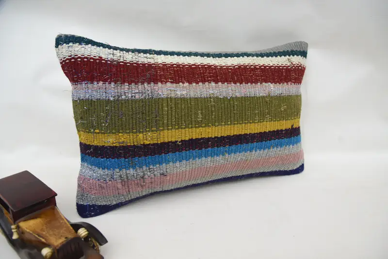 Turkish Pillow, Pillow Cover, Handmade Throw Pillow Case, Vintage Pillow, Home Decor Pillow, Boho Chic Cushion, 12x20 Green Pillow Cover - 2