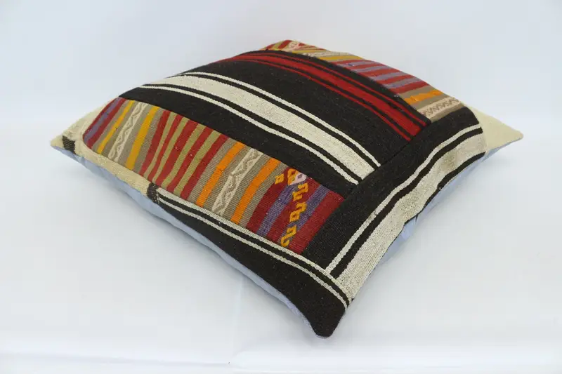 Handmade Throw Cushion Case, Pillow Cover, 28x28 Brown Pillow Case, Toss Pillow Cover, Vintage Kilim Pillow, Throw Kilim Pillow, Pillow for Sofa - 6