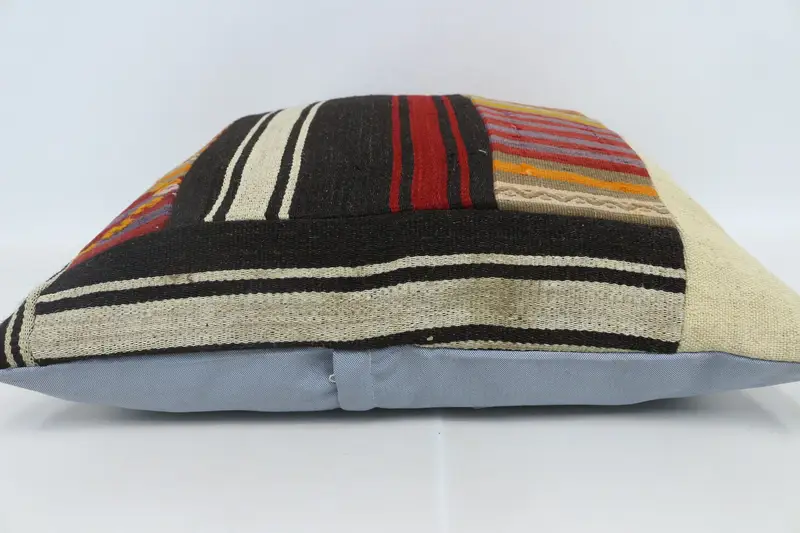 Handmade Throw Cushion Case, Pillow Cover, 28x28 Brown Pillow Case, Toss Pillow Cover, Vintage Kilim Pillow, Throw Kilim Pillow, Pillow for Sofa - 5