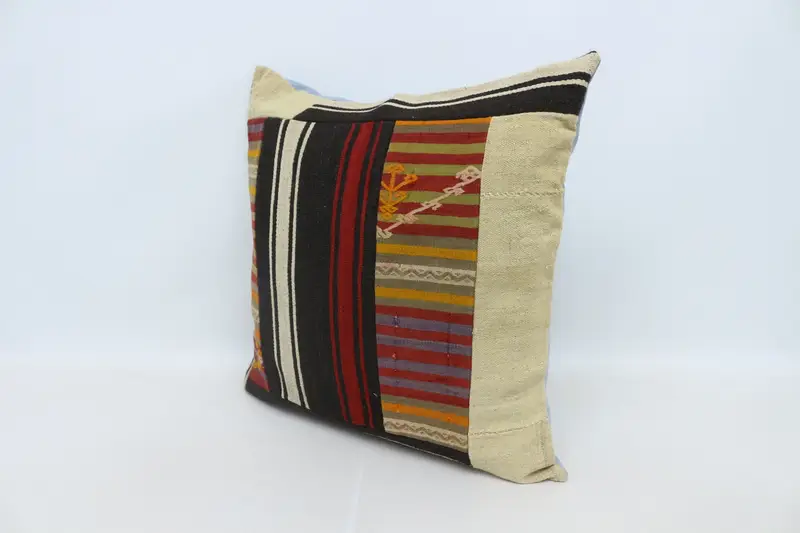Handmade Throw Cushion Case, Pillow Cover, 28x28 Brown Pillow Case, Toss Pillow Cover, Vintage Kilim Pillow, Throw Kilim Pillow, Pillow for Sofa - 4