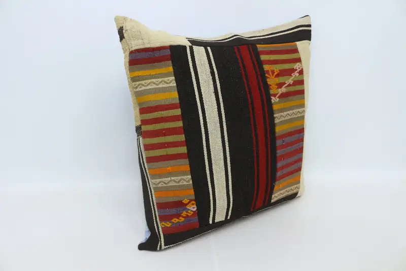 Handmade Throw Cushion Case, Pillow Cover, 28x28 Brown Pillow Case, Toss Pillow Cover, Vintage Kilim Pillow, Throw Kilim Pillow, Pillow for Sofa - 3