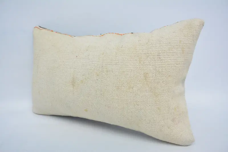 Pet Cushion, Pillow Sham, Ethnical Kilim Rug Pillow, 12x20 Beige Cushion, Kilim Pillow, Knitted Cushion Case, Antique Pillows - 4
