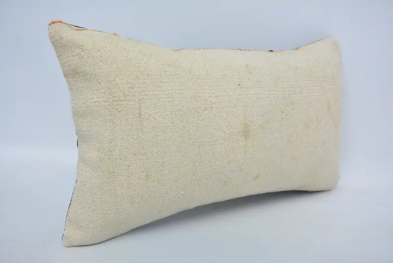 Pet Cushion, Pillow Sham, Ethnical Kilim Rug Pillow, 12x20 Beige Cushion, Kilim Pillow, Knitted Cushion Case, Antique Pillows - 3