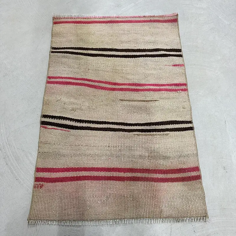 Bej Pembe Kamuflaj Halı, 2x3 ft Şık Dekor