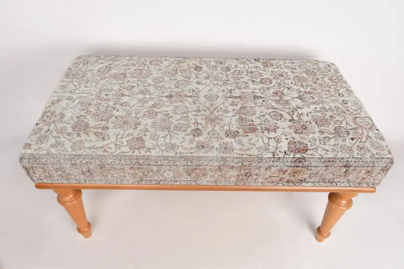 Modular Kilim-Inspired Ottoman Set, Medium Firm Foam-Filled Ottoman