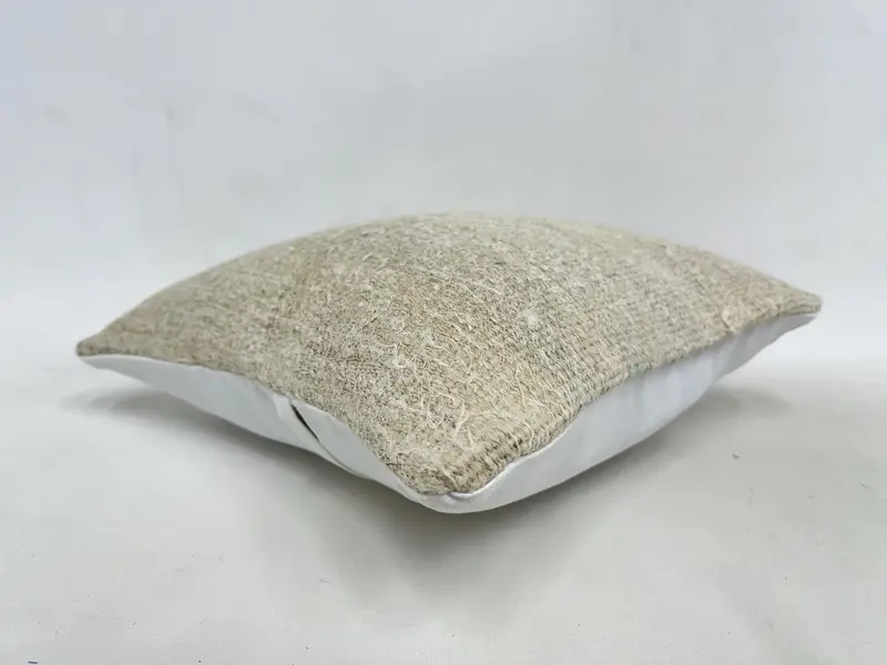 Traditional Cushion, Pillow, Turkish Pillow, Vintage Kilim Pillow, Sustainable Pillow Cover, Yoga Pillow, 16x16 Beige Cushion, Kilim Pillow Cover - 6