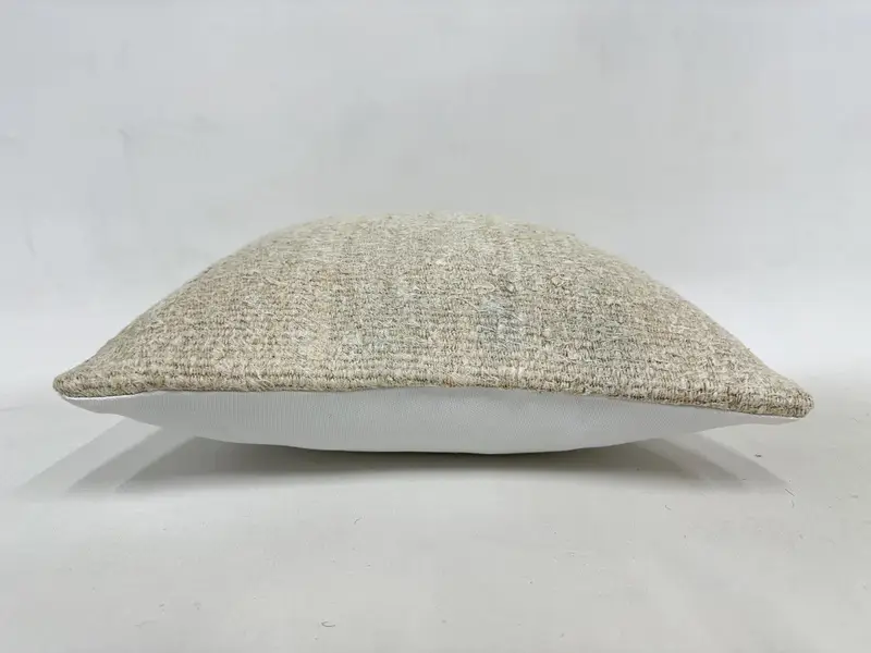 Traditional Cushion, Pillow, Turkish Pillow, Vintage Kilim Pillow, Sustainable Pillow Cover, Yoga Pillow, 16x16 Beige Cushion, Kilim Pillow Cover - 5