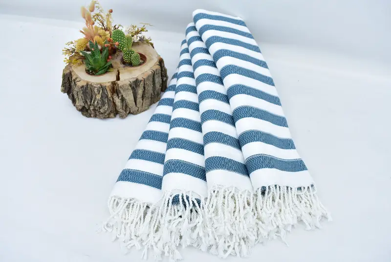 Handmade Gift, 70x36 Cotton Striped Towel, Housewarming Gift, Luxury towel, Bachelor Party Favors, Bridesmaid Towel, Summer Towel, Lightweight towel - 7