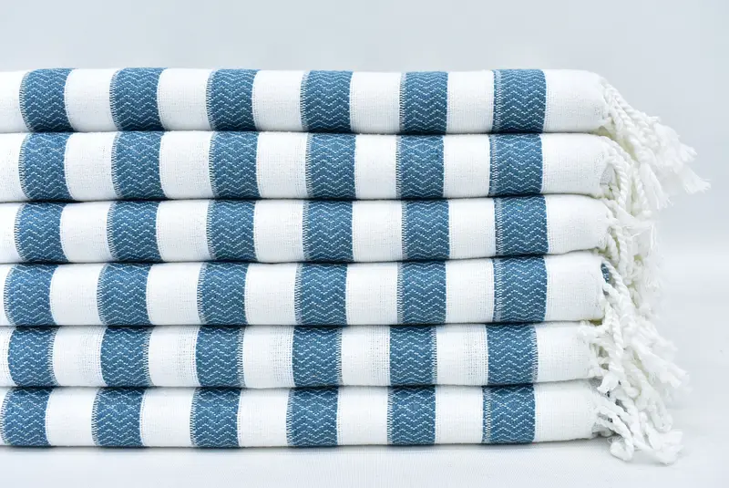 Handmade Gift, 70x36 Cotton Striped Towel, Housewarming Gift, Luxury towel, Bachelor Party Favors, Bridesmaid Towel, Summer Towel, Lightweight towel - 1