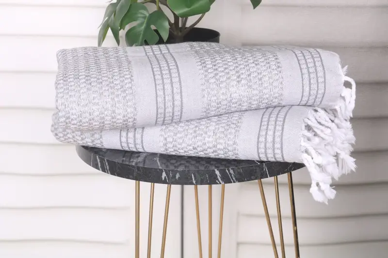 Extra large Turkish bath towel, Turkish Towel USA, Yoga Towel, Fouta towel, 70x36 Linen Striped Towel, Wedding Day Gift For Bride, Lightweight towel - 3