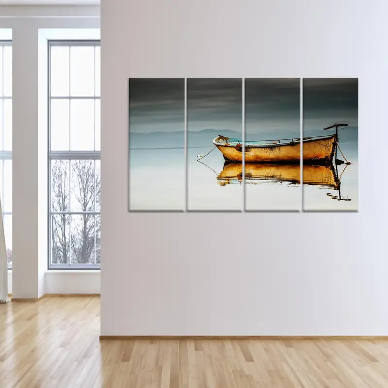 Boat Landscape, Sea Landscape, Coastal Canvas Art, Landscape Artwork, Wall Hanging Art, Sea Wall Art, Home Decor Art, Sea Lover Gift - 3