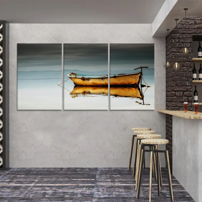 Boat Landscape, Sea Landscape, Coastal Canvas Art, Landscape Artwork, Wall Hanging Art, Sea Wall Art, Home Decor Art, Sea Lover Gift - 2