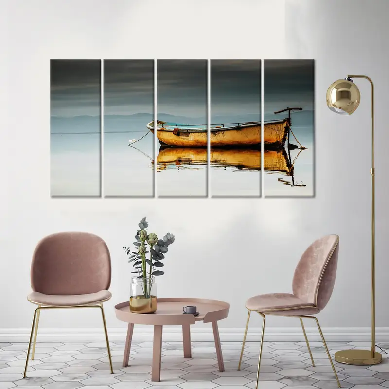 Boat Landscape, Sea Landscape, Coastal Canvas Art, Landscape Artwork, Wall Hanging Art, Sea Wall Art, Home Decor Art, Sea Lover Gift - 4