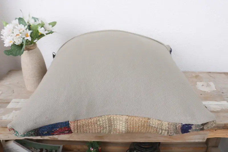 Boho Pillow Sham Cover, Pillow, Outdoor Bolster Cushion Case, Kilim Pillow, Vintage Cushion Case, Pillow for Sofa, 16x16 Blue Cushion Cover - 7