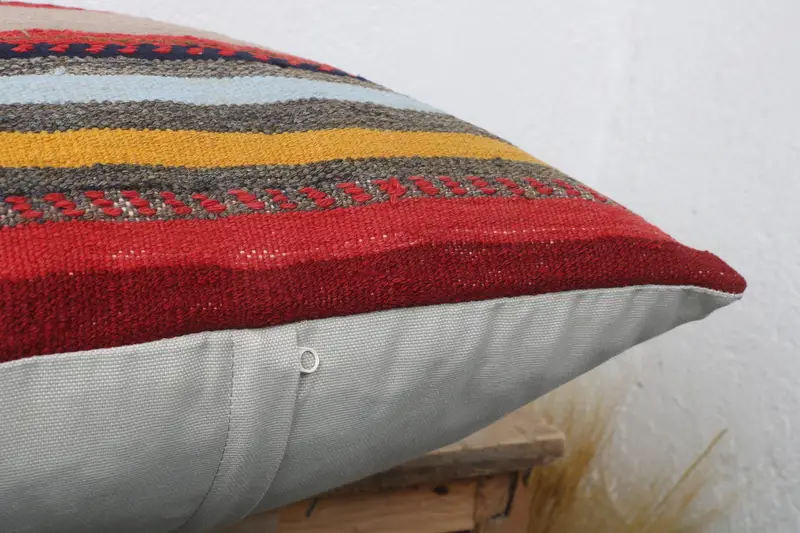 Boho Chic Cushion Case, Pillow for Sofa, Home Decor Pillow, Vintage Kilim Throw Pillow, Cushion Cover, 20x20 Purple Pillow Sham - 6