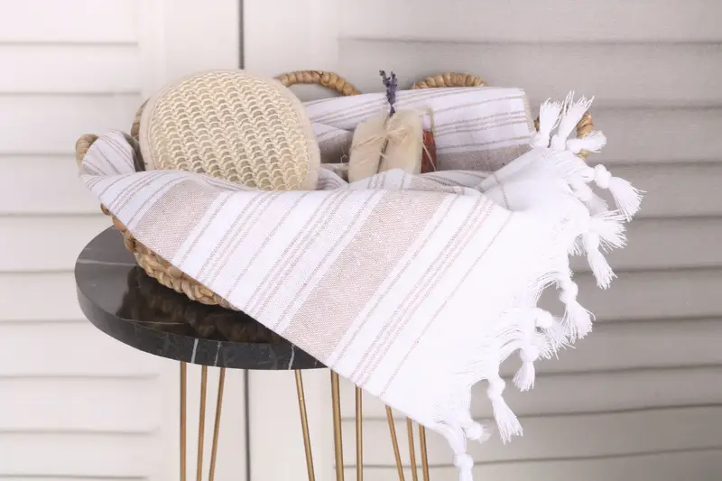 Organic towel, Beach Wedding Favor, Sand-resistant towel, Wedding Shower Gift, 68x32 Cotton Striped Towel, Kids Beach Towel, Bridesmaid Gift - 2