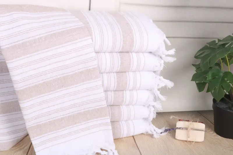 Organic towel, Beach Wedding Favor, Sand-resistant towel, Wedding Shower Gift, 68x32 Cotton Striped Towel, Kids Beach Towel, Bridesmaid Gift - 1