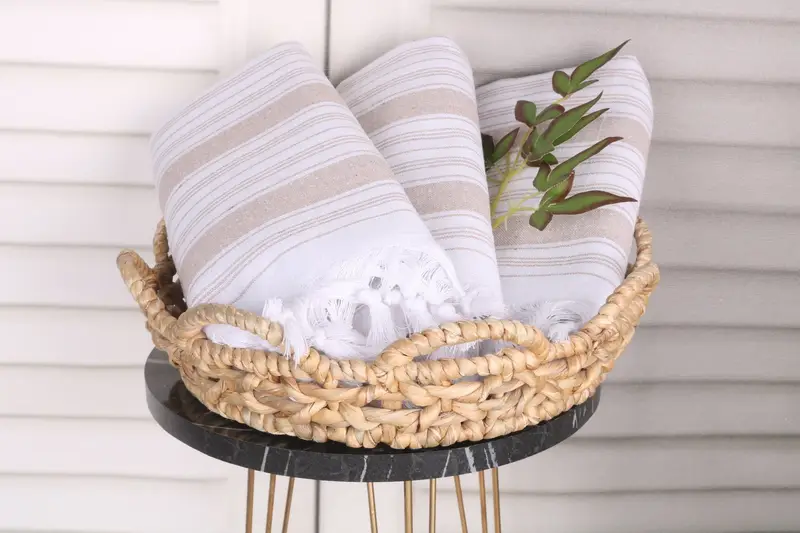 Organic towel, Beach Wedding Favor, Sand-resistant towel, Wedding Shower Gift, 68x32 Cotton Striped Towel, Kids Beach Towel, Bridesmaid Gift - 5